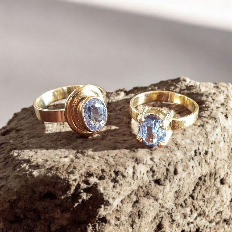 Aguamarina y oro 18k