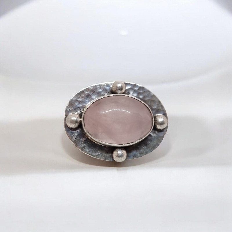 Anillo Cuarzo rosa oval