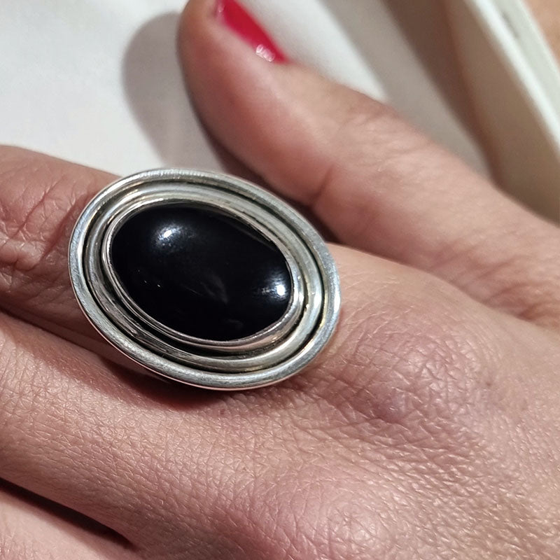 Anillo Ónix Doble Orilla
