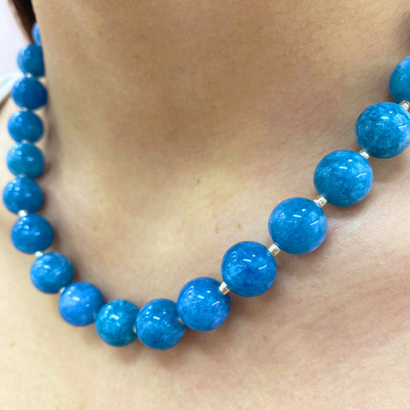 Collar Jade Azul 10mm