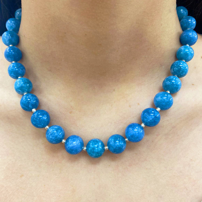 Collar Jade Azul 10mm
