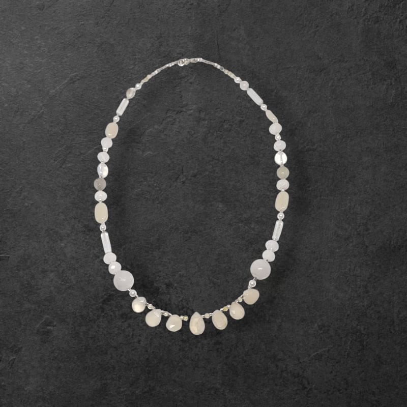 Collar Calcedonia y Cuarzo