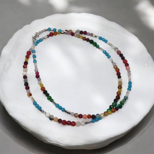 Collar de Turquesas, Cornalinas y Granate