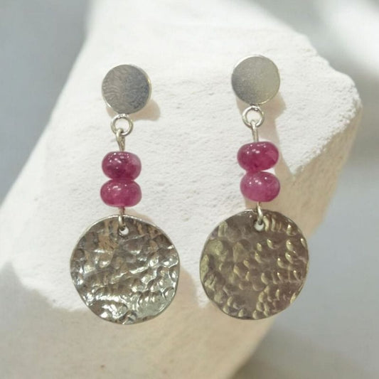 Aros Jade Turmalinado y Plata