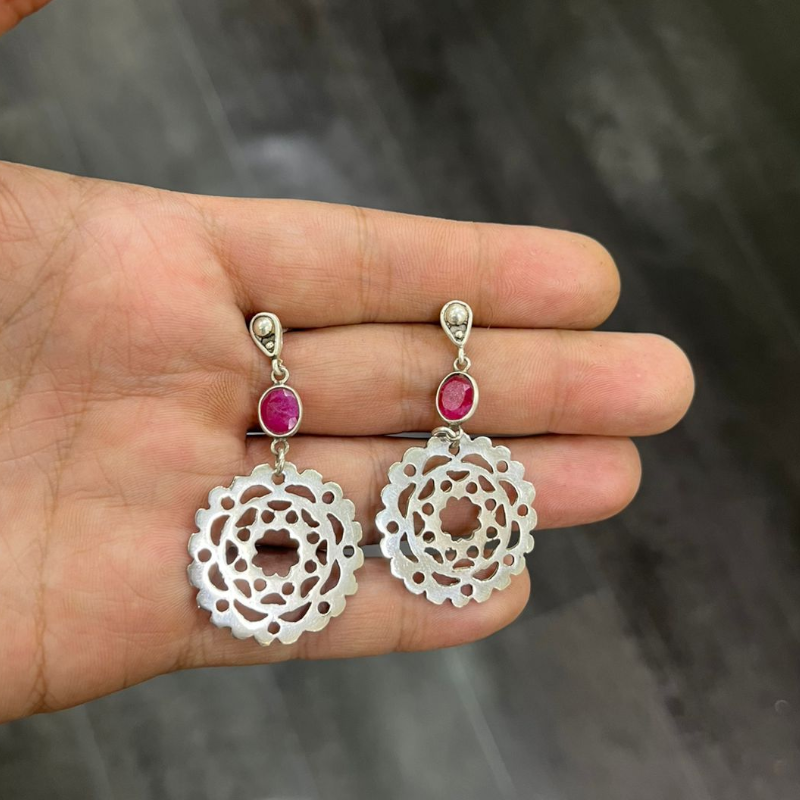 Aros de Plata y Rubí