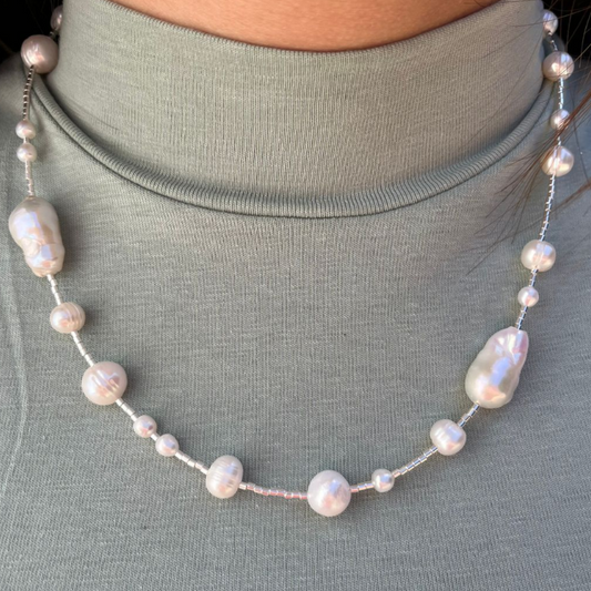 Collar de Perlas irregulares