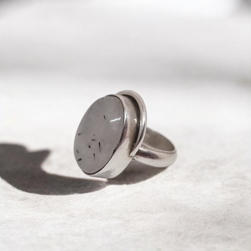 Anillo Cuarzo turmalina