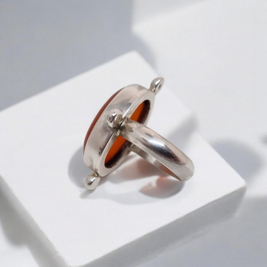 Anillo Cornalina esferas