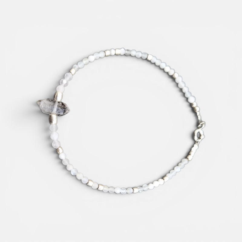 Pulsera de Cuarzo Herkimer en Plata 950