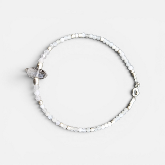 Pulsera de Cuarzo Herkimer en Plata 950
