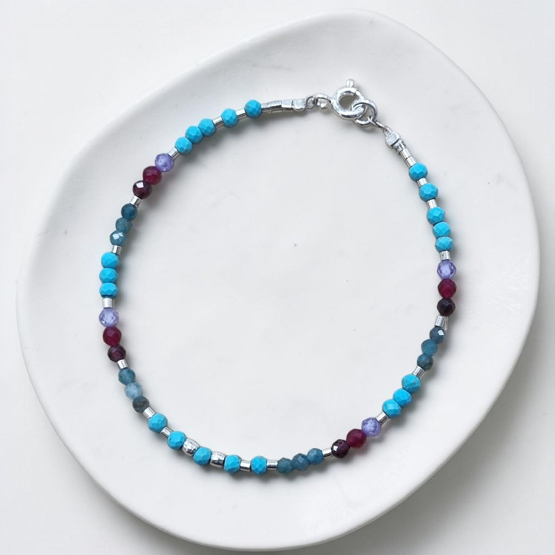 Pulsera Mix Piedras Naturales – Plata 950