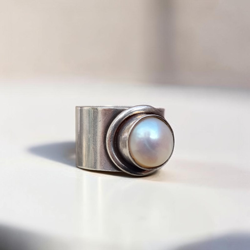 Anillo Plata 950 y Perla