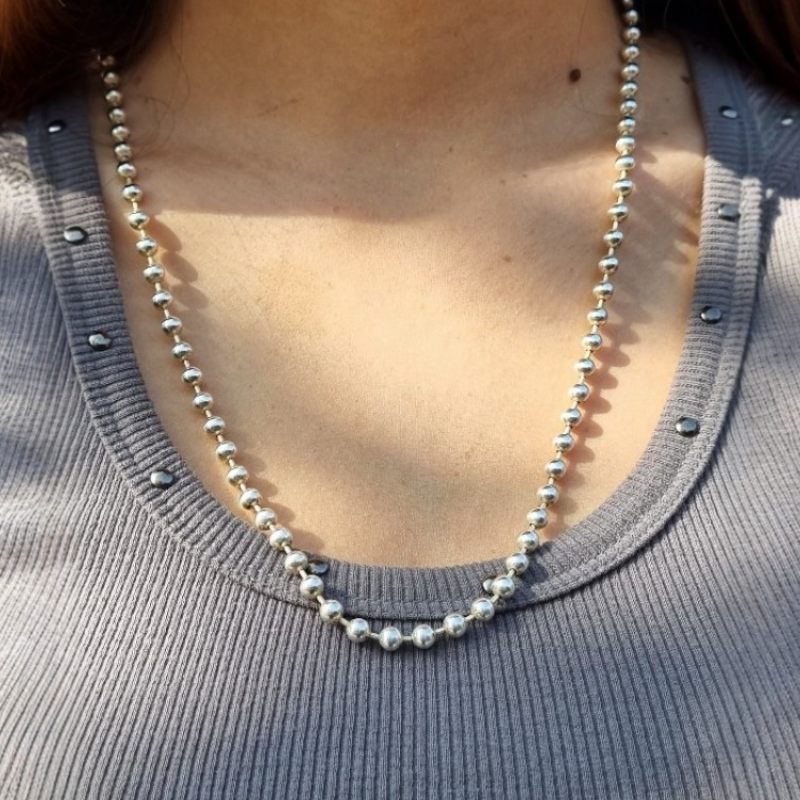 Collar esferas de Plata fina