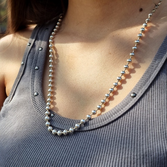 Collar esferas de Plata fina