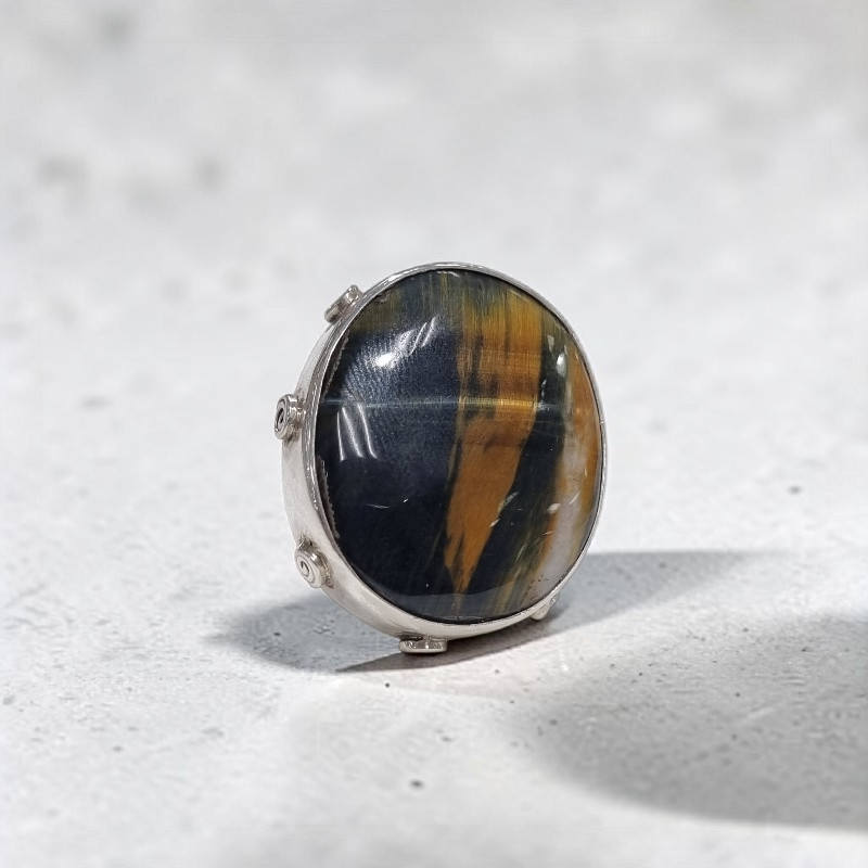 Anillo Ojo de Buey en Plata 950