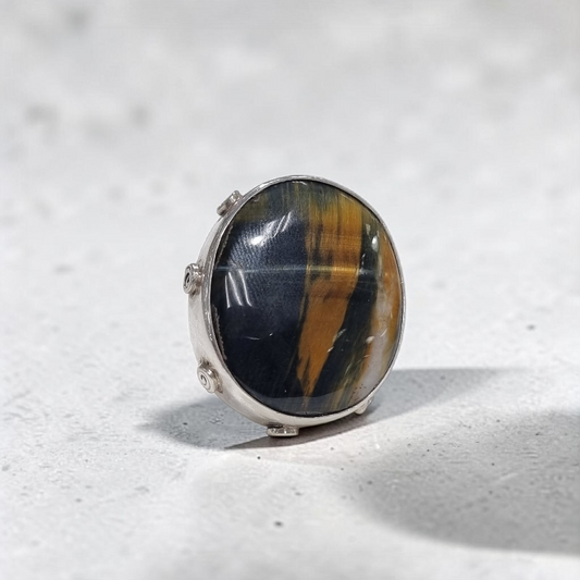 Anillo Ojo de Buey en Plata 950