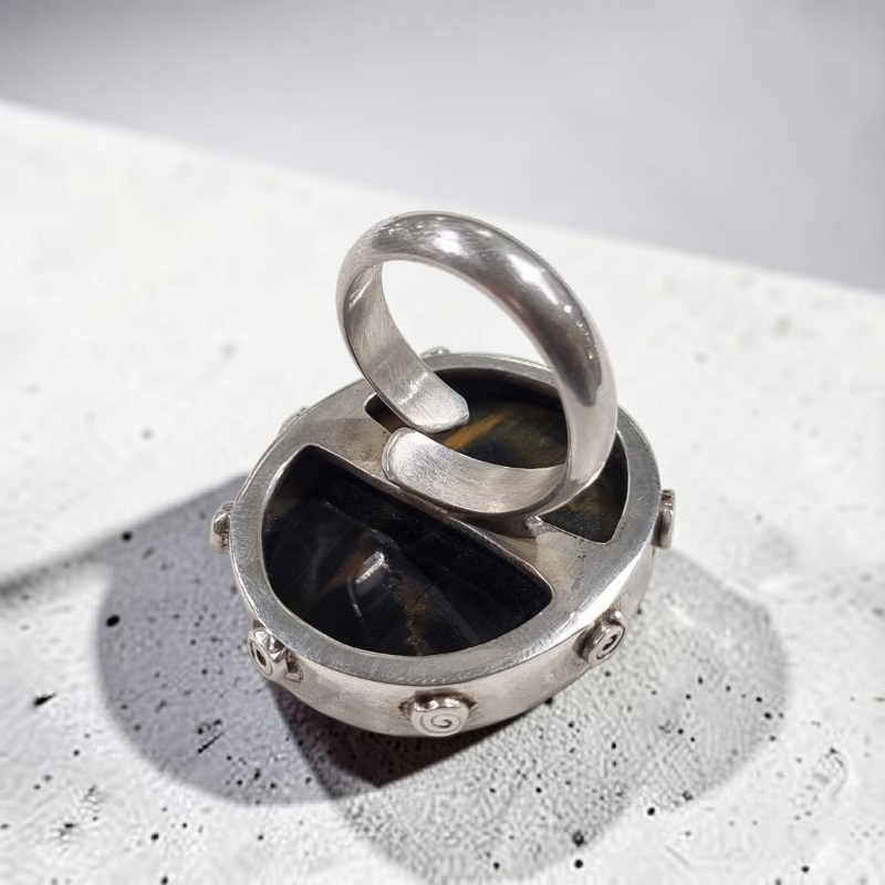 Anillo Ojo de Buey en Plata 950