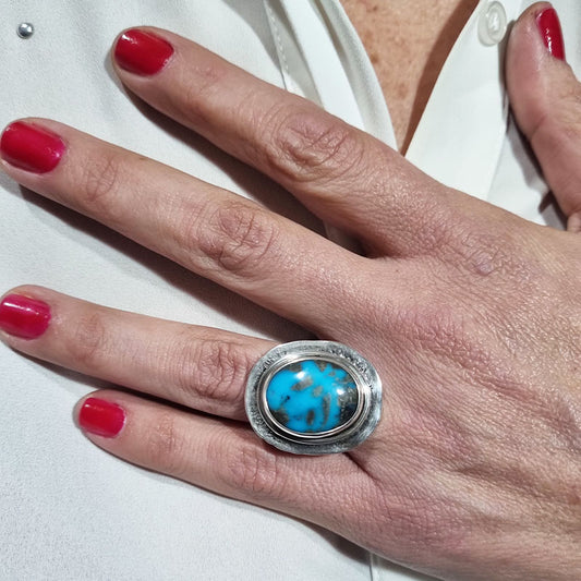 Anillo de Plata 950 y Turquesa