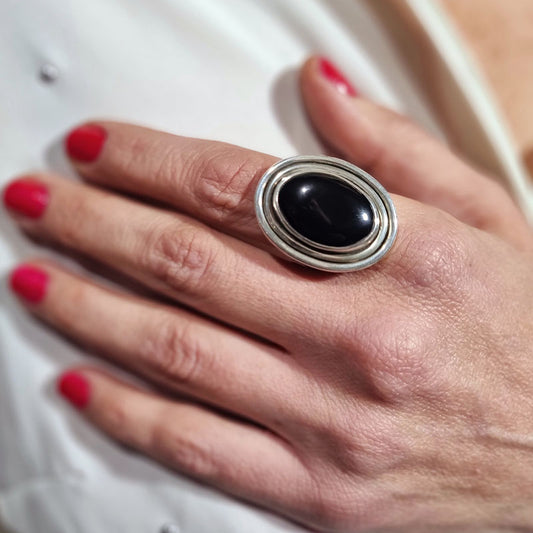 Anillo Ónix Doble Orilla