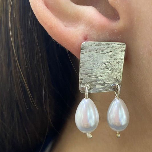 Aros Perlas Pera