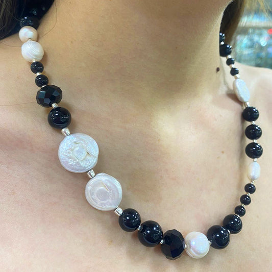 Collar de Perlas y onix Mix
