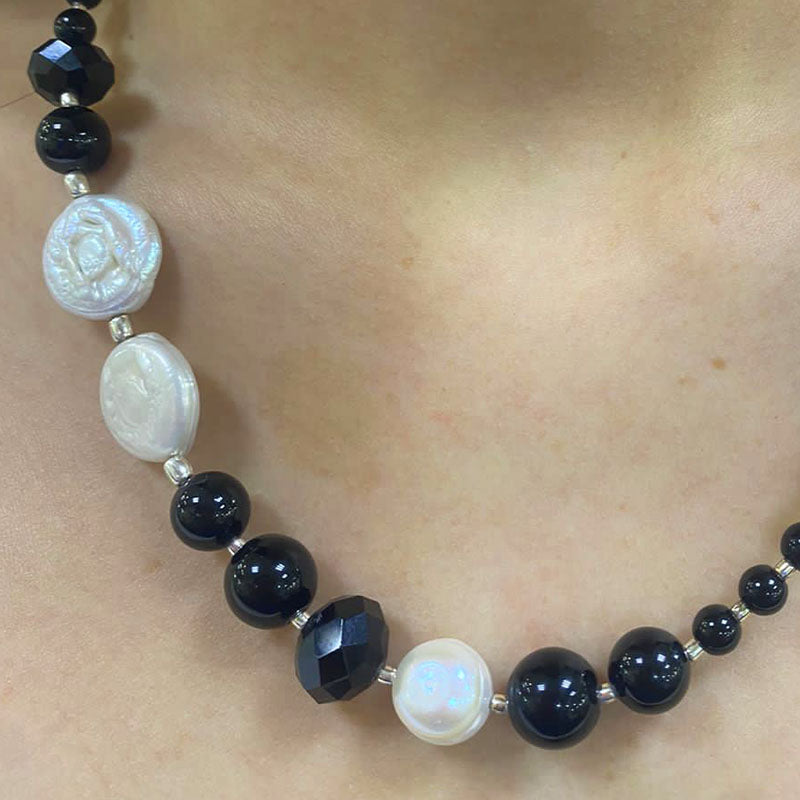 Collar de Perlas y onix Mix