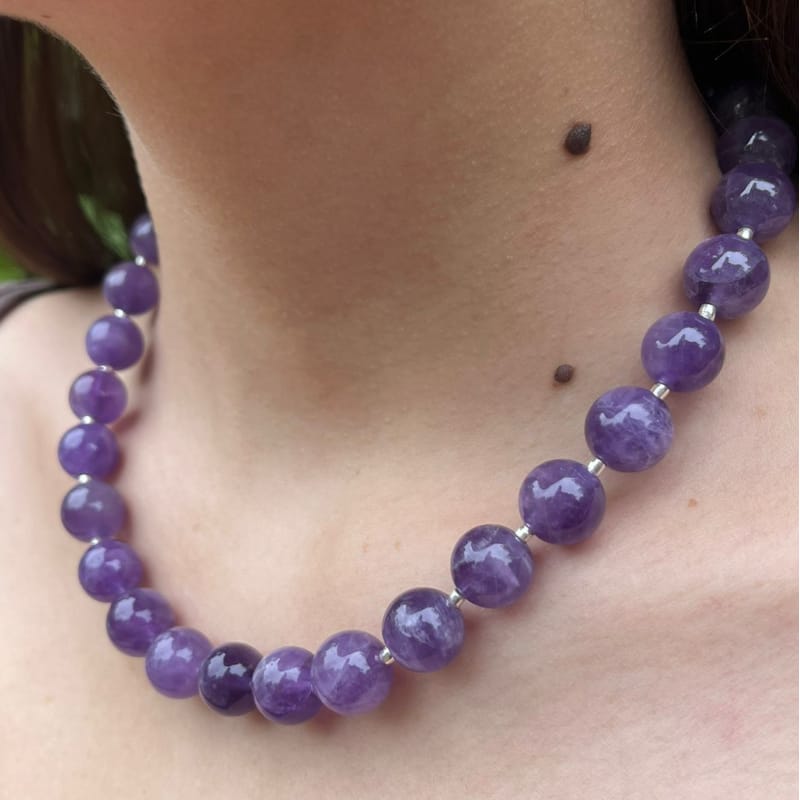 Collar Esferas Xl Amatistas