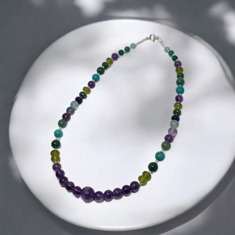 Collar Amatistas, Turquesas y Peridoto