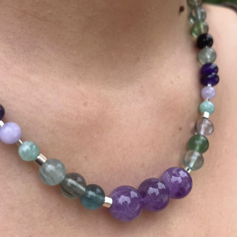 Collar Amatistas y Fluoritas
