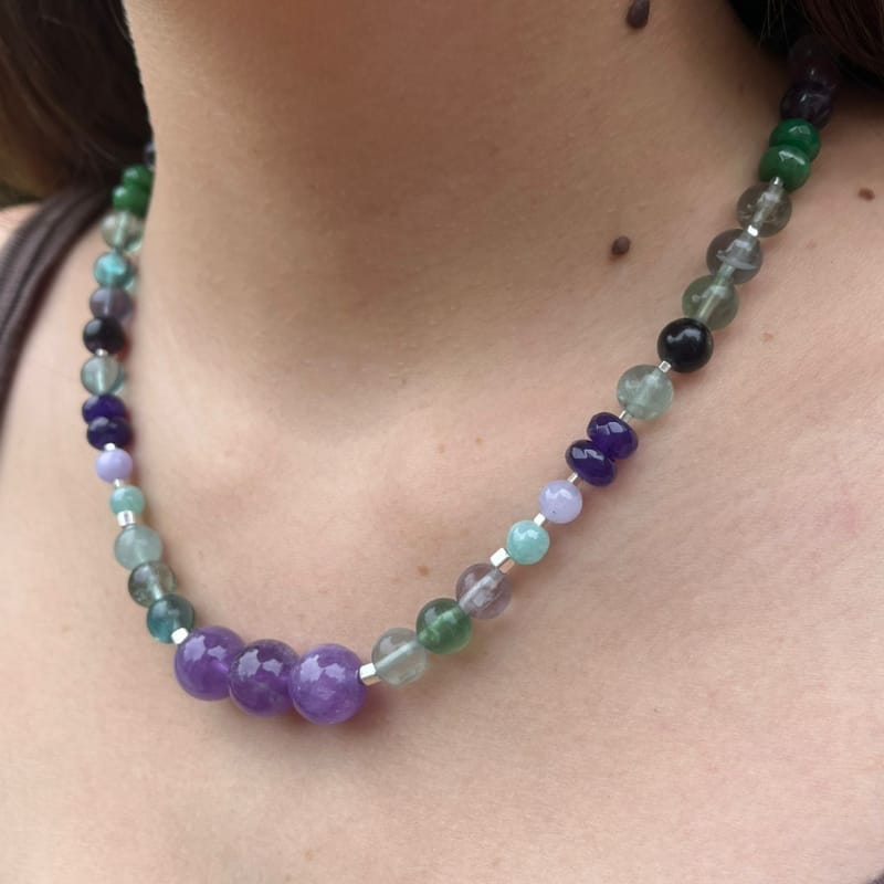 Collar Amatistas y Fluoritas