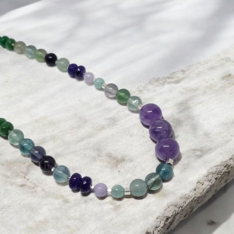 Collar Amatistas y Fluoritas