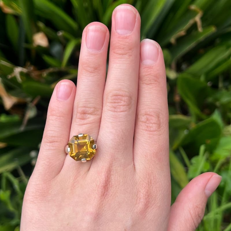 Anillo Citrino y Plata