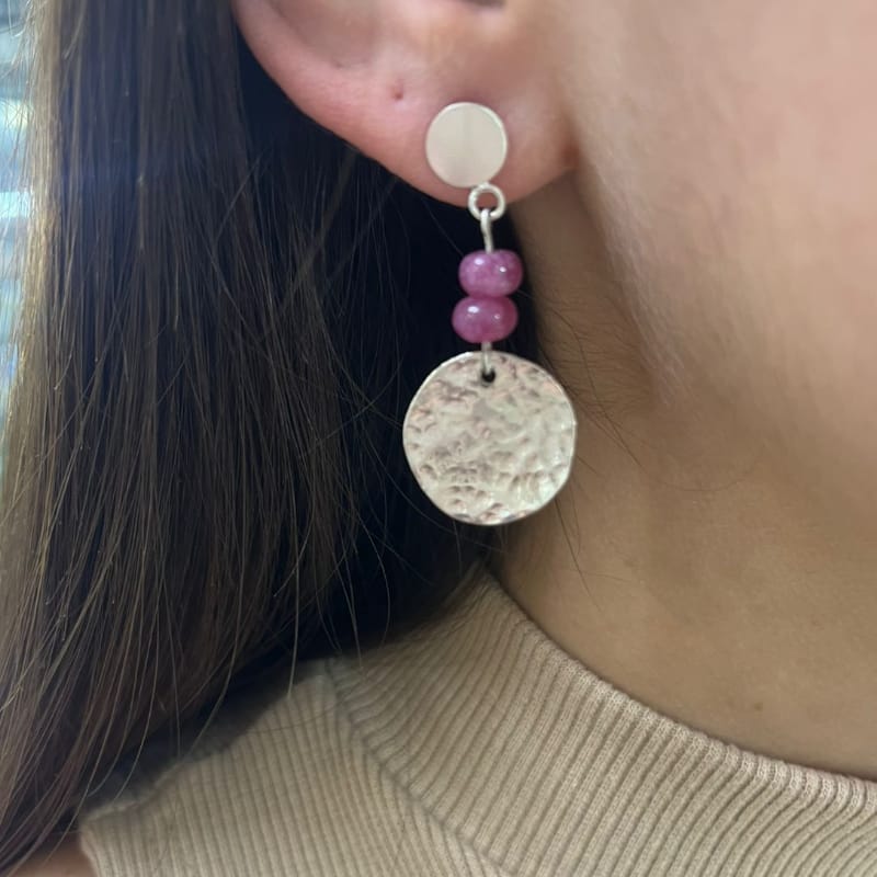 Aros Jade Turmalinado y Plata