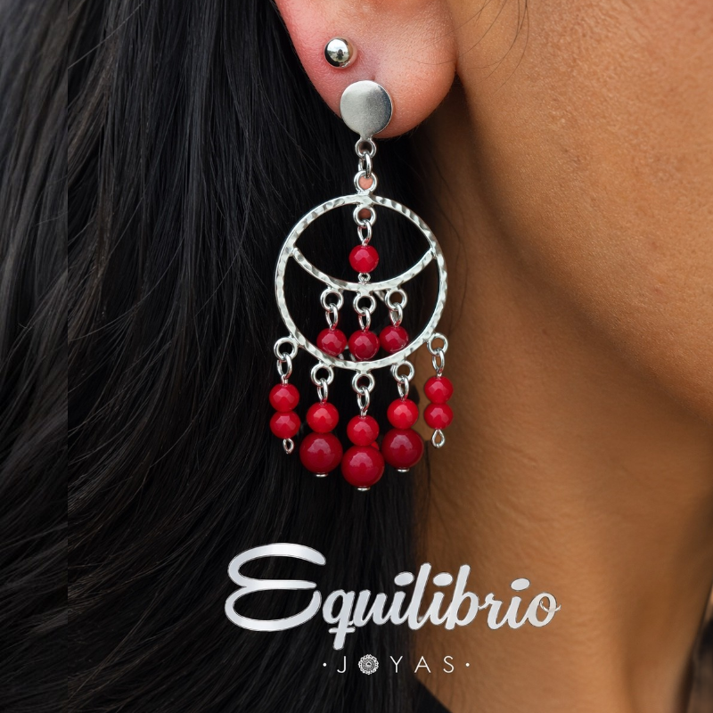 Aros Jade Rojo