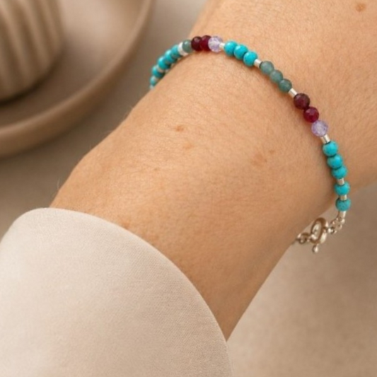 Pulsera Mix Piedras Naturales – Plata 950